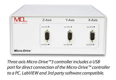 Micro-Drive3 controller for motorized microstage