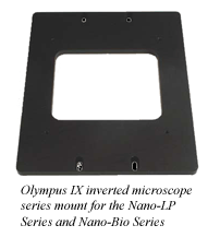adapter plate for nanopositioning system and Olympus IX inverted microscope