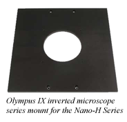 adapter plate for nanopositioning system and Olympus IX inverted microscope